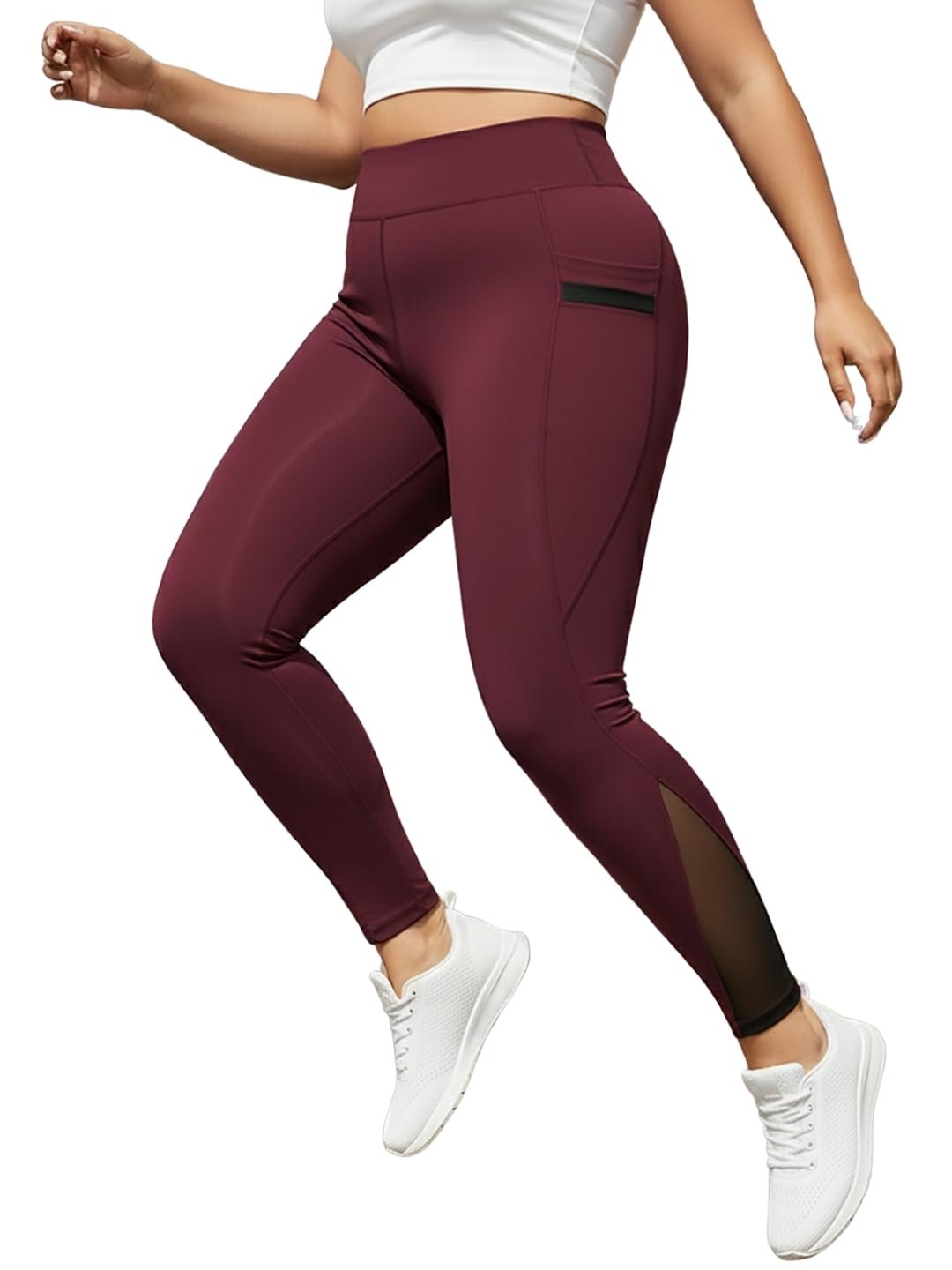 High-Rise Mesh Gym Leggings with Pockets
